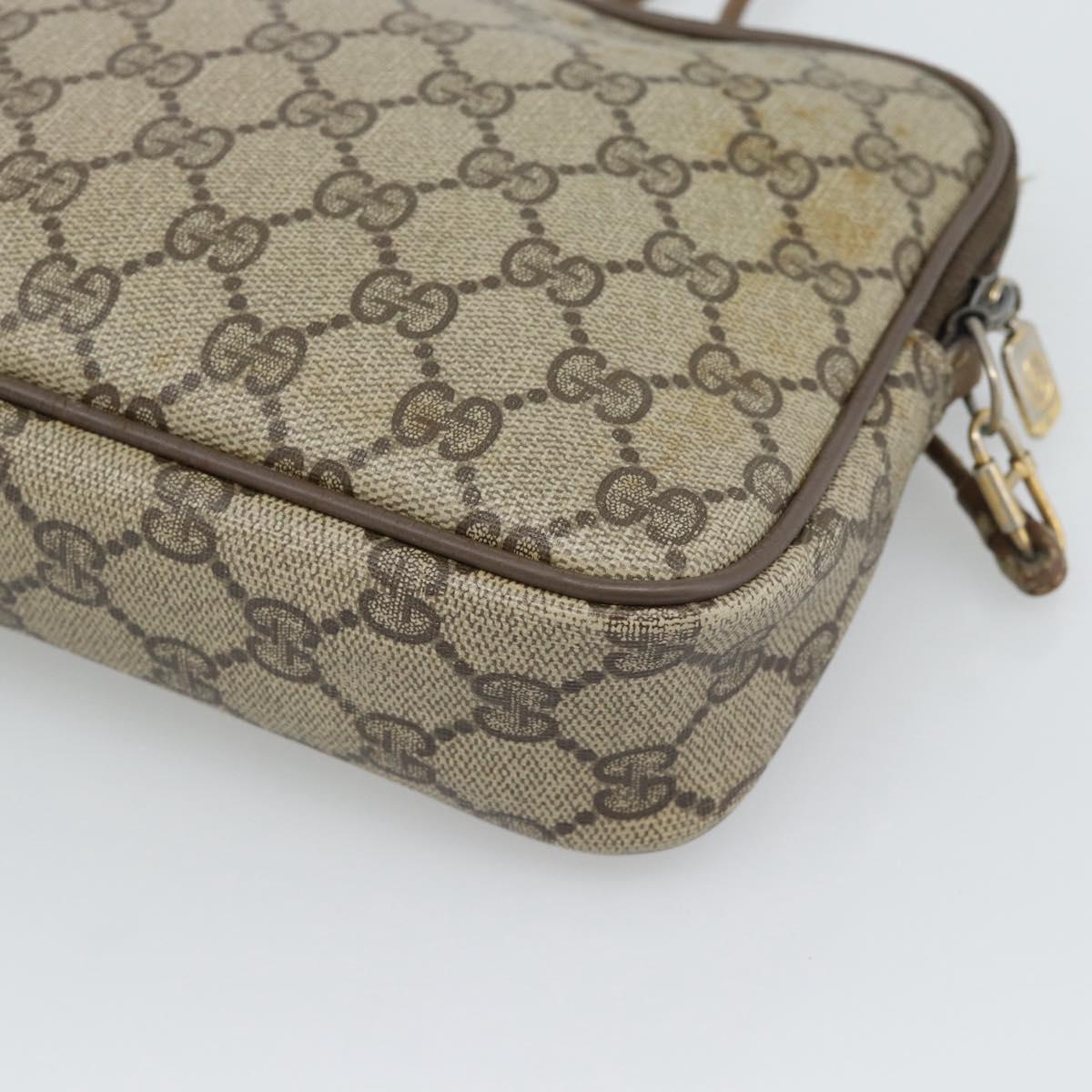 GUCCI GG Supreme Shoulder Bag PVC Beige Gold 40 02 068 Auth 193870