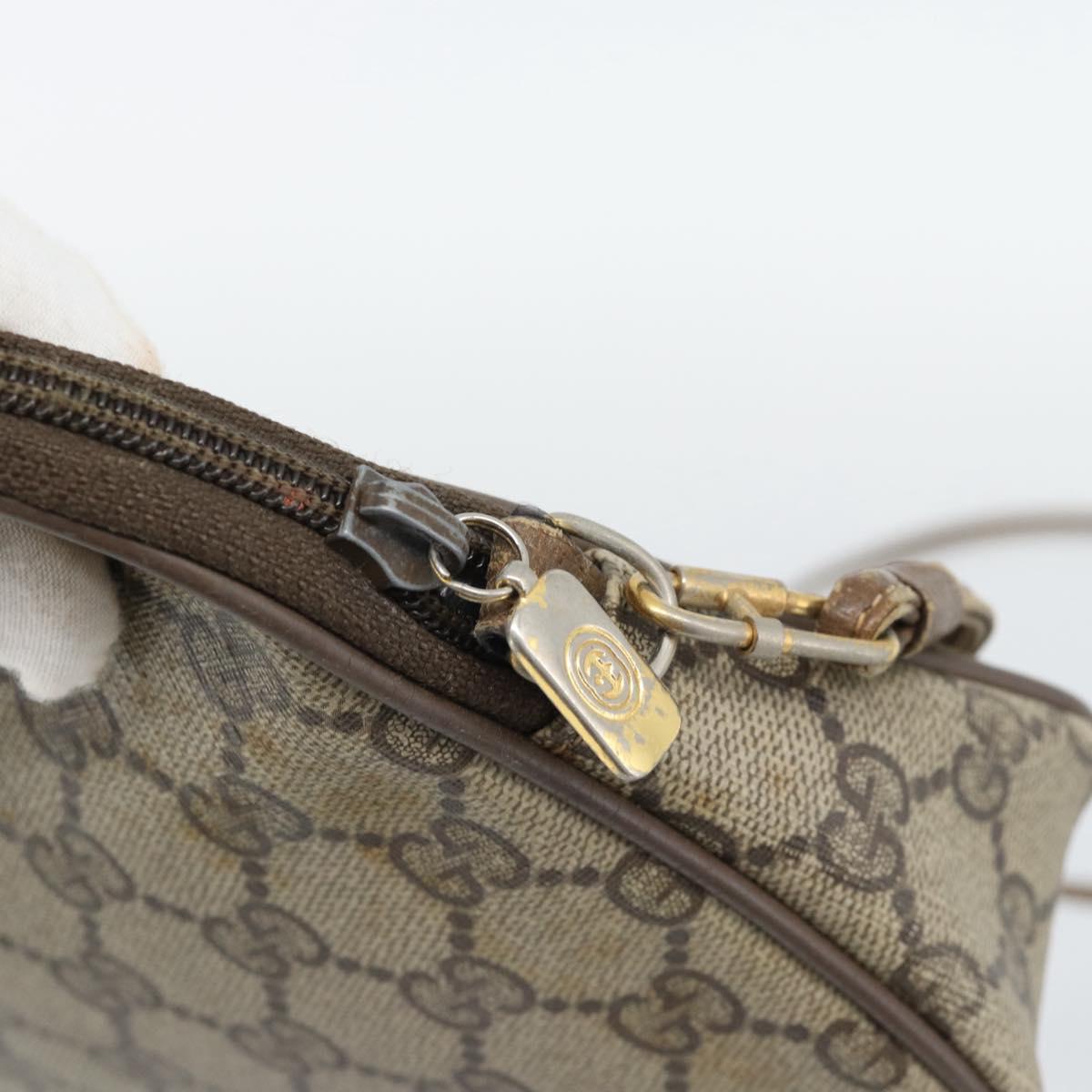 GUCCI GG Supreme Shoulder Bag PVC Beige Gold 40 02 068 Auth 193870