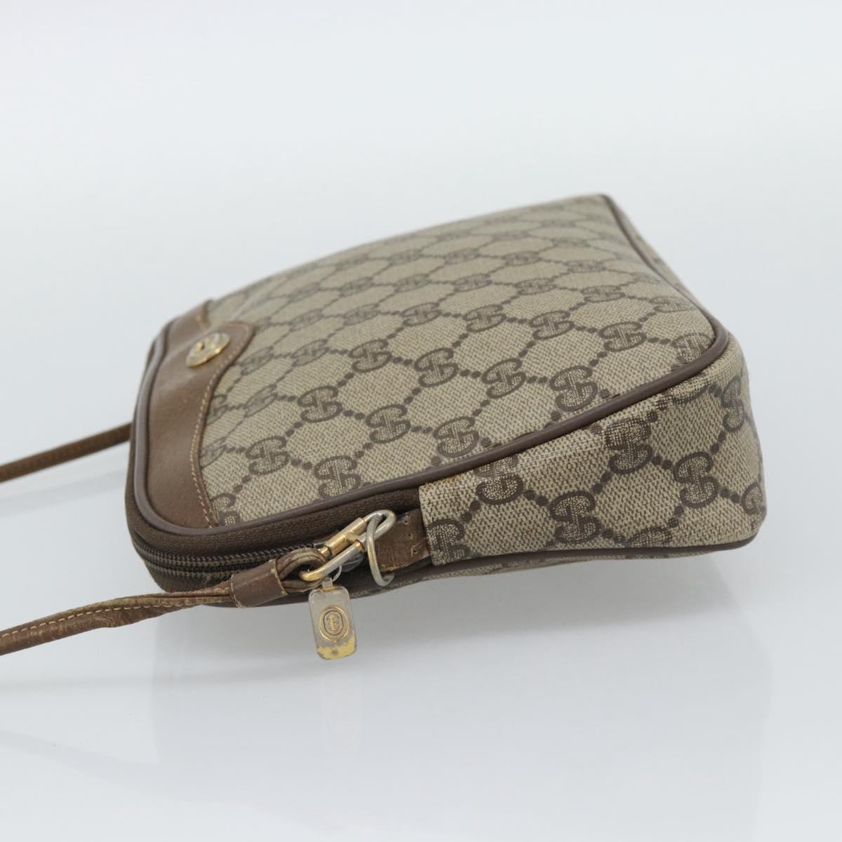 GUCCI GG Supreme Shoulder Bag PVC Beige Gold 40 02 068 Auth 193870