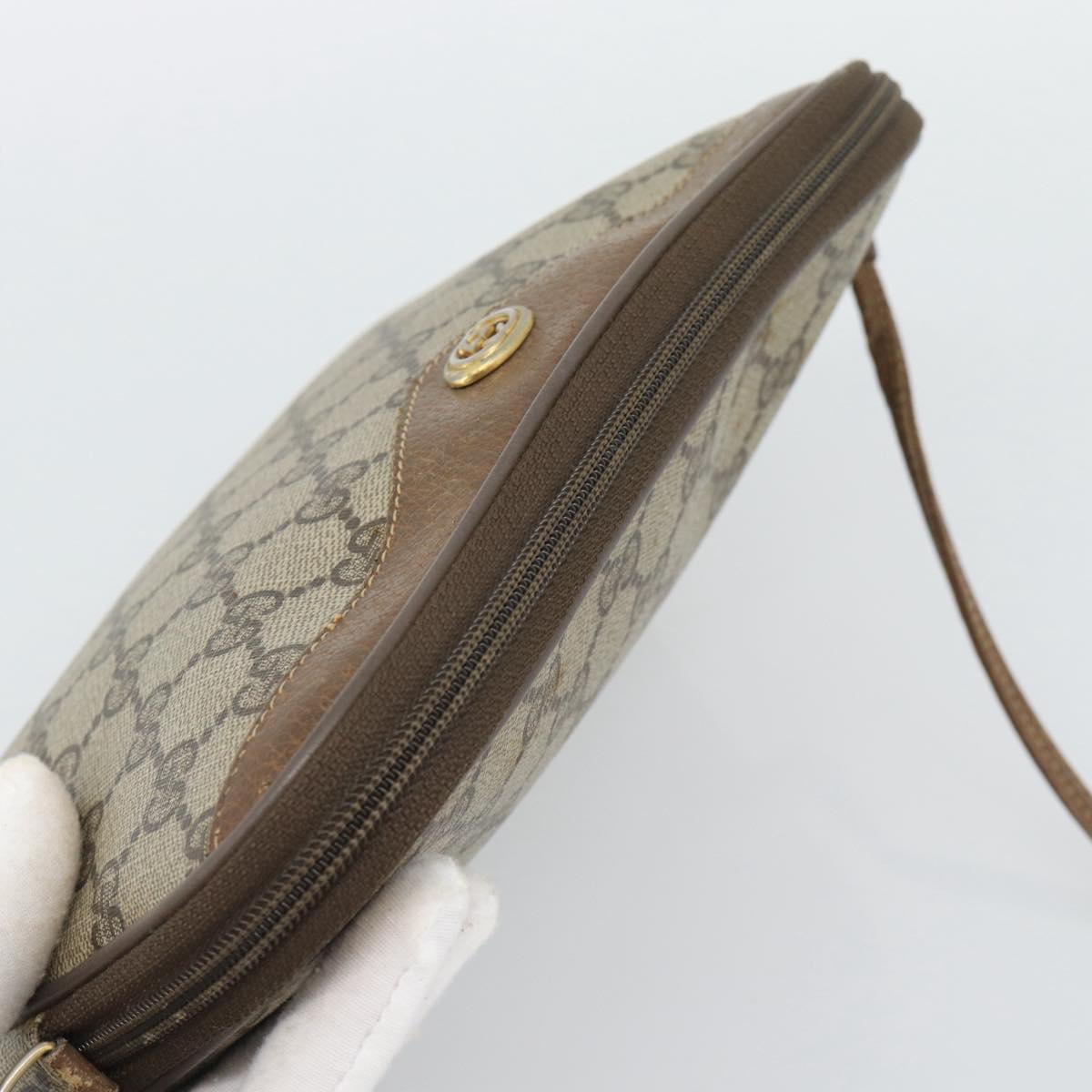 GUCCI GG Supreme Shoulder Bag PVC Beige Gold 40 02 068 Auth 193870