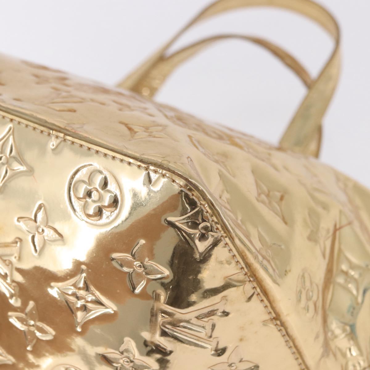 LOUIS VUITTON Monogram Miroir Bellevue PM Hand Bag Gold Dore M95762 Auth 193872