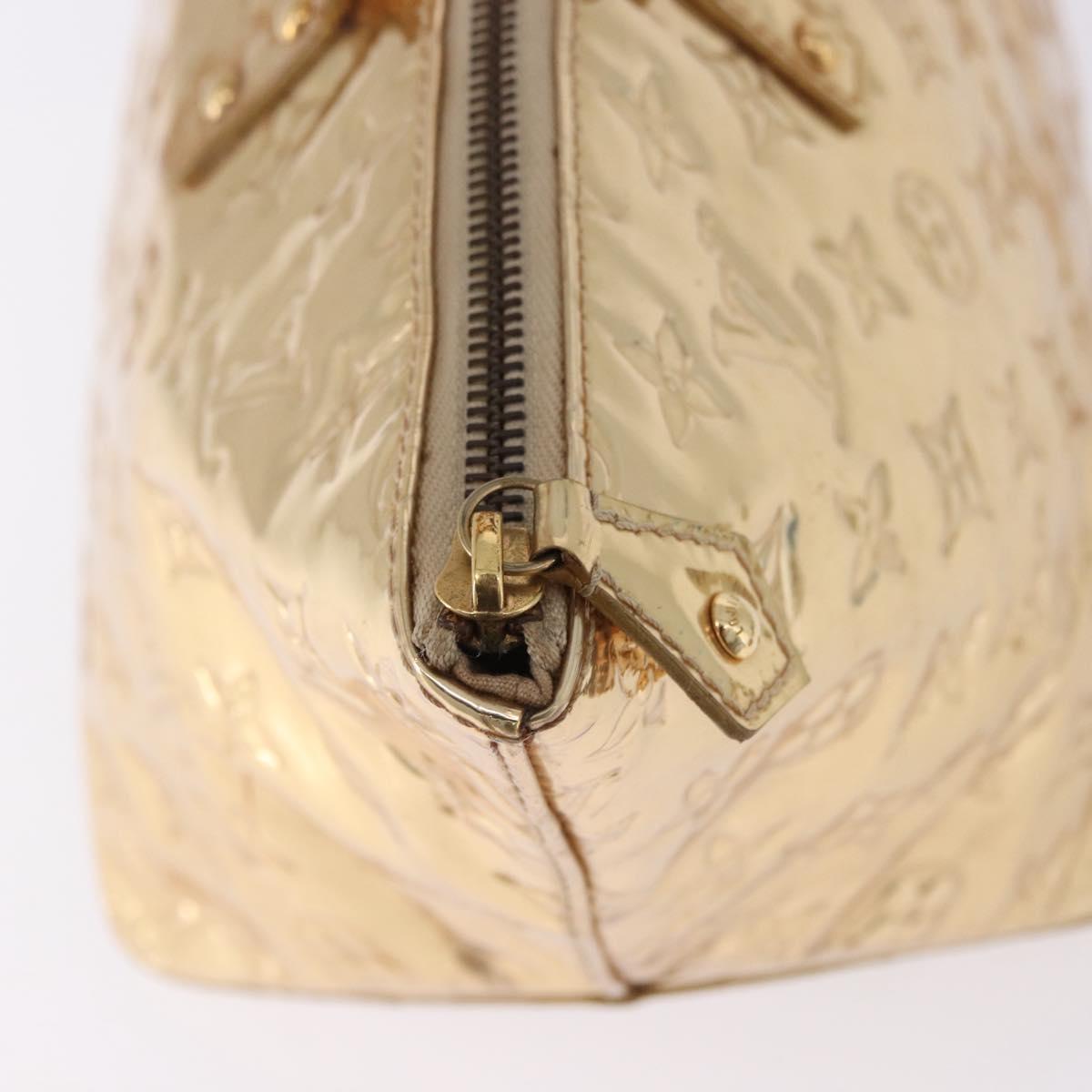 LOUIS VUITTON Monogram Miroir Bellevue PM Hand Bag Gold Dore M95762 Auth 193872