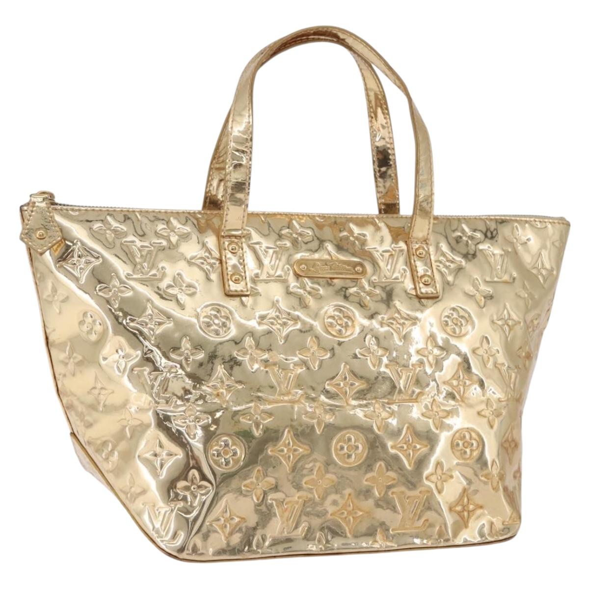LOUIS VUITTON Monogram Miroir Bellevue PM Hand Bag Gold Dore M95762 Auth 193872