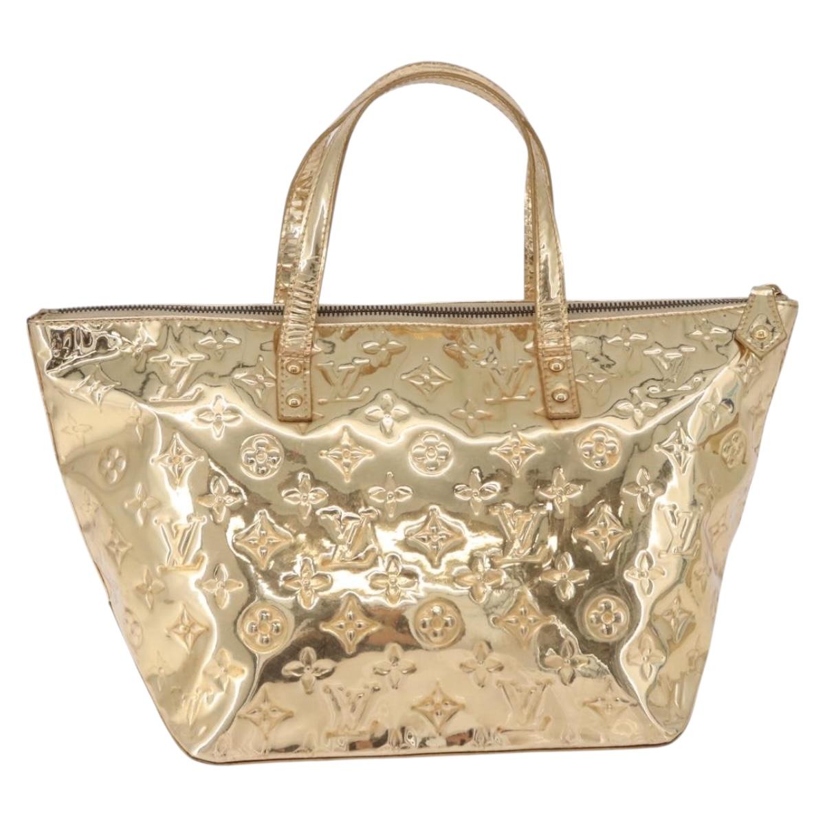 LOUIS VUITTON Monogram Miroir Bellevue PM Hand Bag Gold Dore M95762 Auth 193872