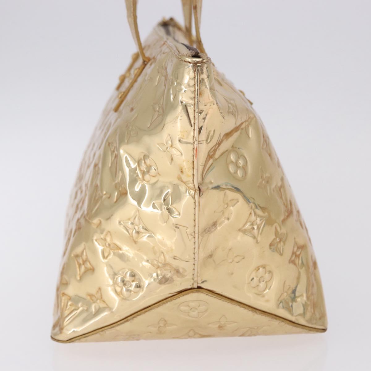 LOUIS VUITTON Monogram Miroir Bellevue PM Hand Bag Gold Dore M95762 Auth 193872