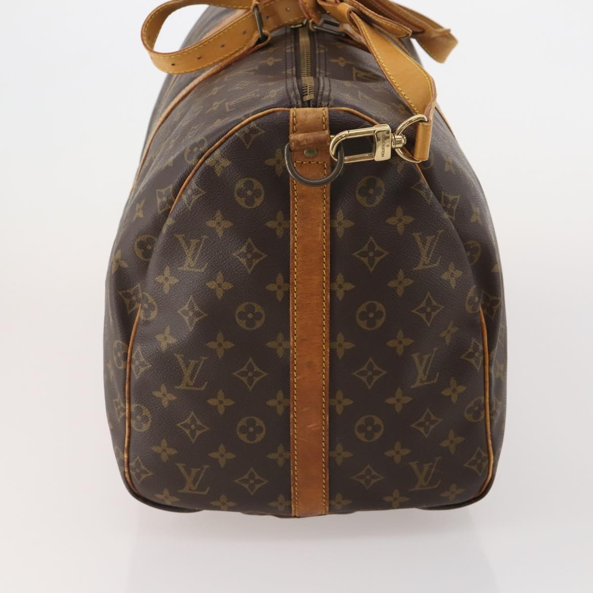 LOUIS VUITTON Monogram Keepall Bandouliere 55 Boston Bag M41414 LV Auth 193877