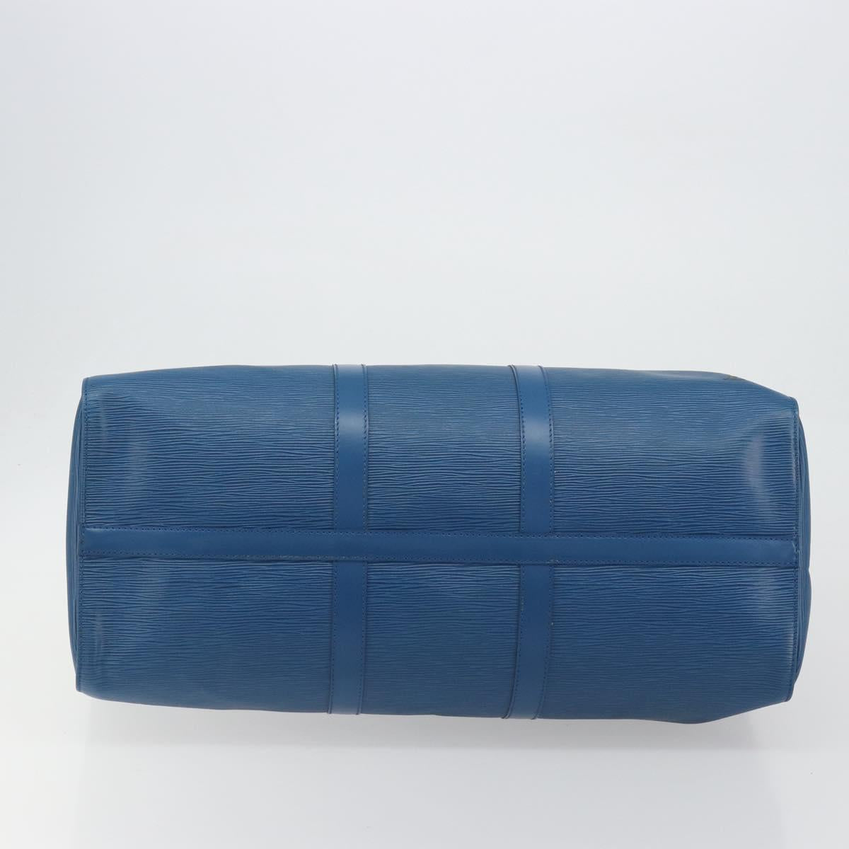 LOUIS VUITTON Epi Keepall 50 Boston Bag Blue M42965 LV Auth 193878A