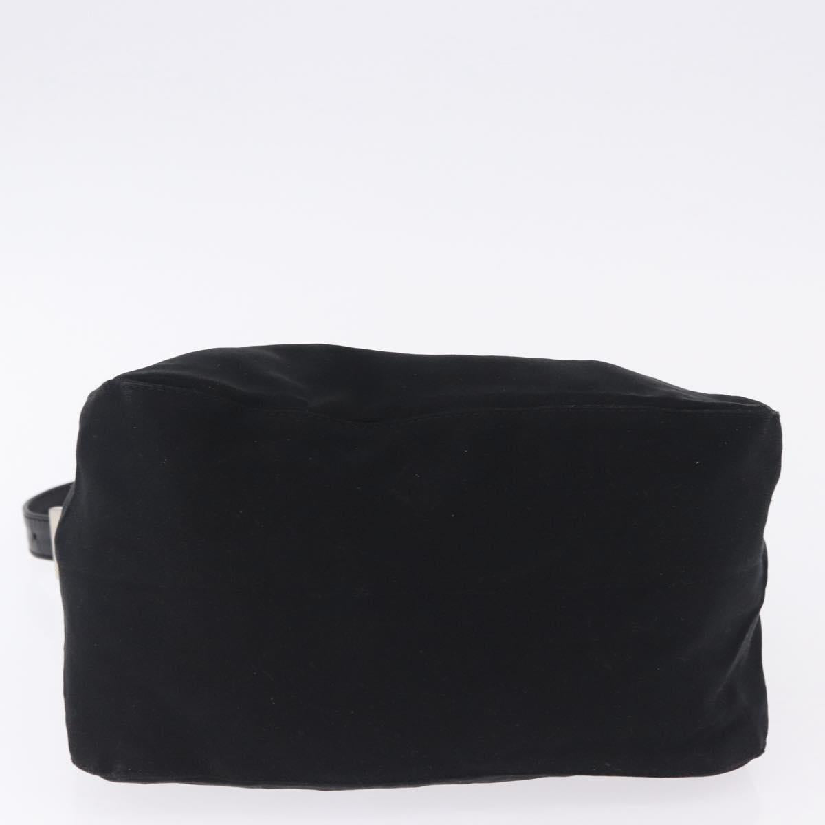 FENDI Mamma Baguette Shoulder Bag Cotton jersey Black Silver Auth 193880