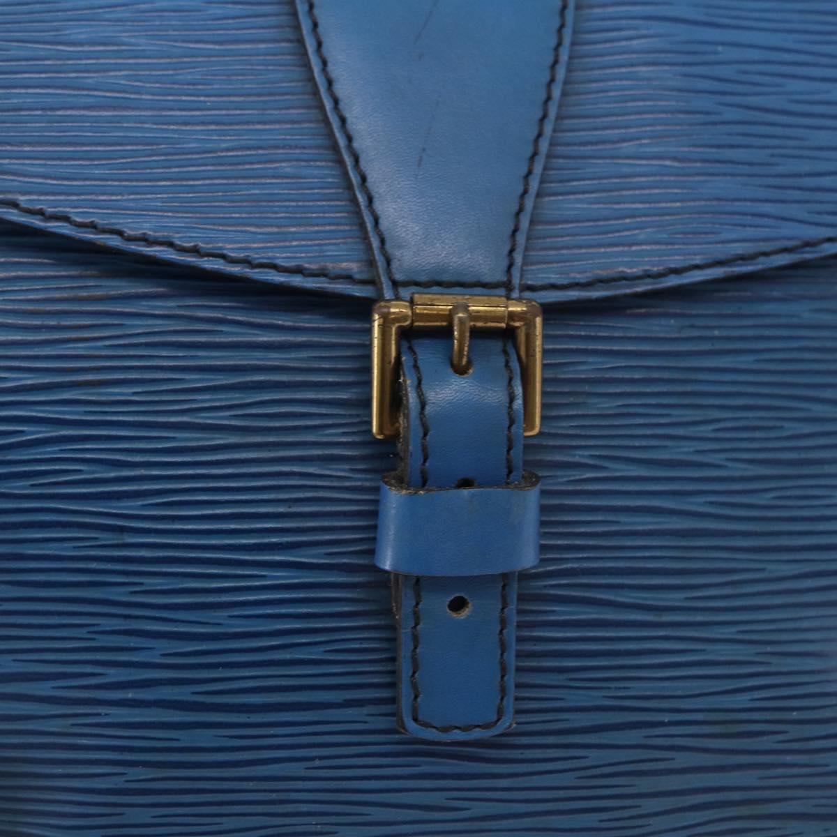 LOUIS VUITTON Epi Jeune Fille MM Shoulder Bag Toledo Blue M52155 LV Auth 193892