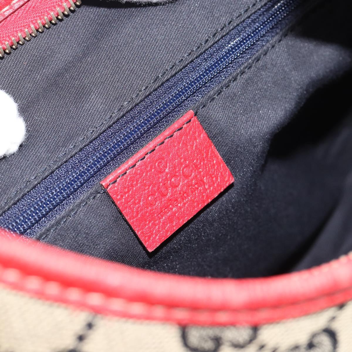 GUCCI Abbey GG Canvas Shoulder Bag Navy Gold 130738 Auth 193896V