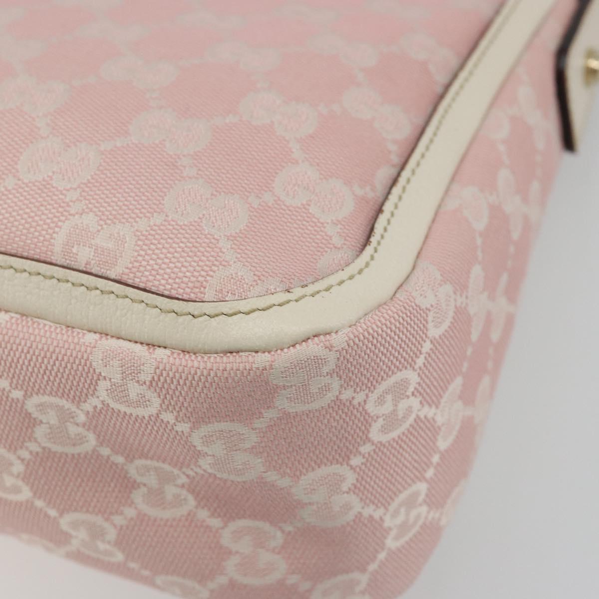 GUCCI GG Canvas Abbey Shoulder Bag Pink Gold 146244 Auth 193901A