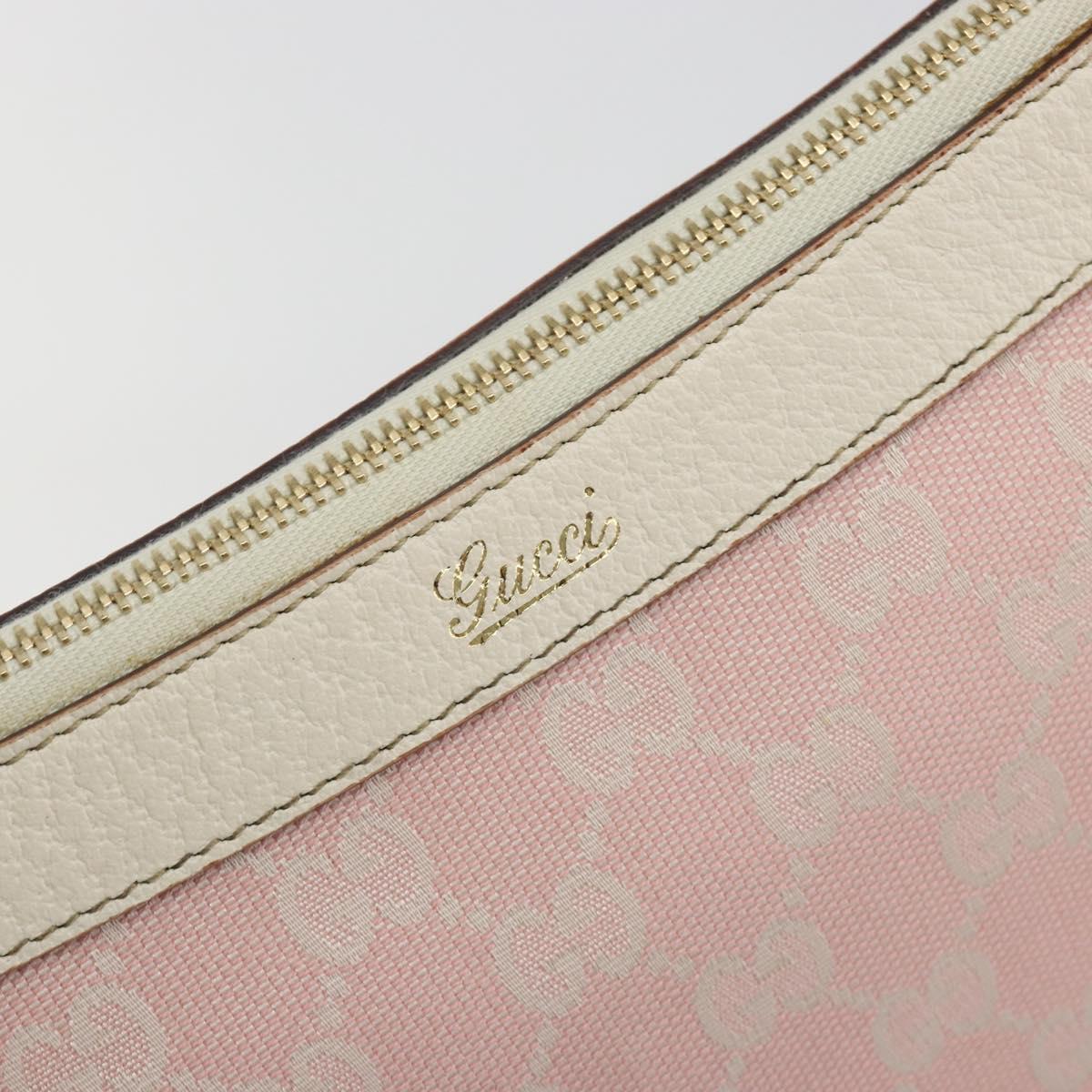 GUCCI GG Canvas Abbey Shoulder Bag Pink Gold 146244 Auth 193901A