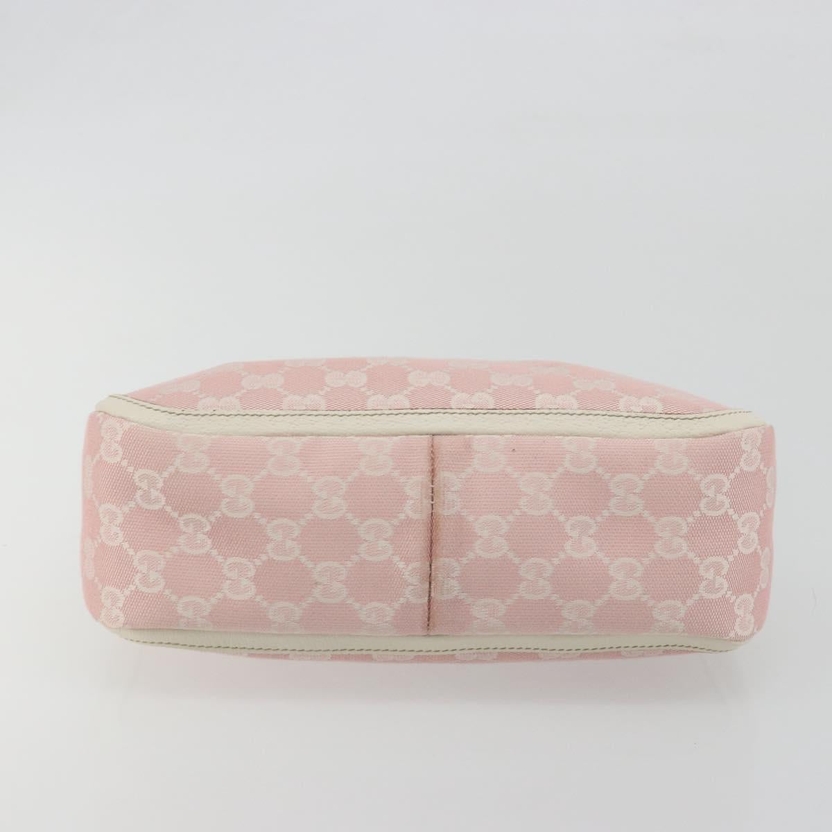 GUCCI GG Canvas Abbey Shoulder Bag Pink Gold 146244 Auth 193901A