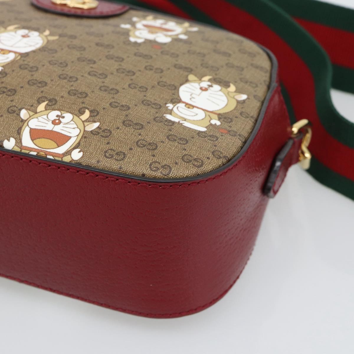 GUCCI Micro GG Supreme Doraemon Collaboration Bag PVC Beige 574886 Auth 193906SAM