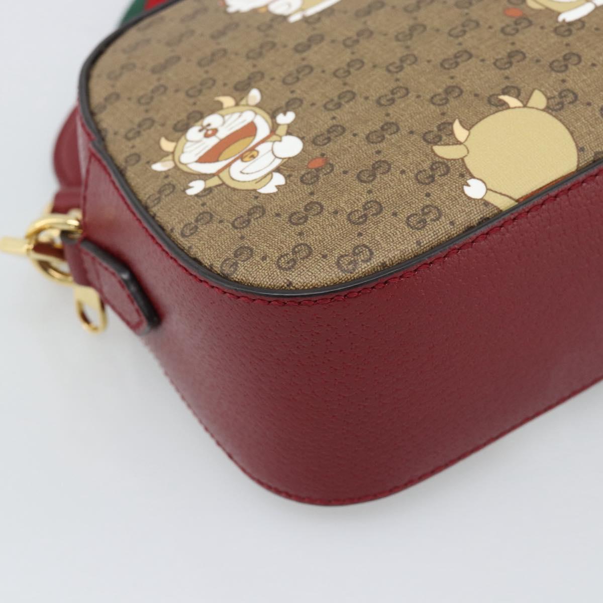 GUCCI Micro GG Supreme Doraemon Collaboration Bag PVC Beige 574886 Auth 193906SAM