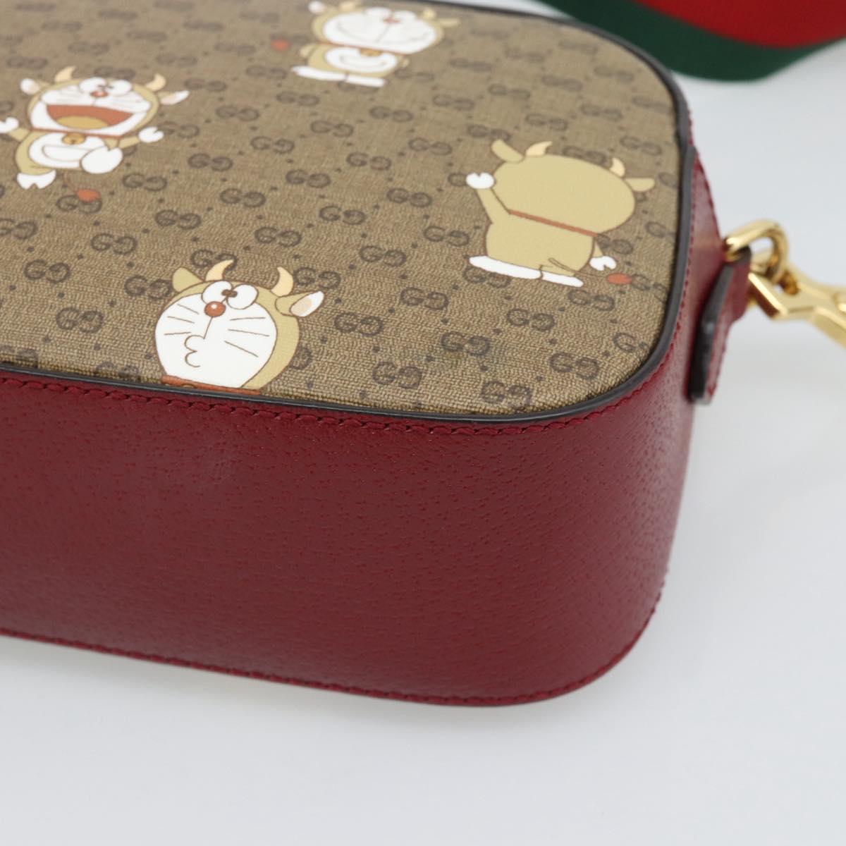 GUCCI Micro GG Supreme Doraemon Collaboration Bag PVC Beige 574886 Auth 193906SAM