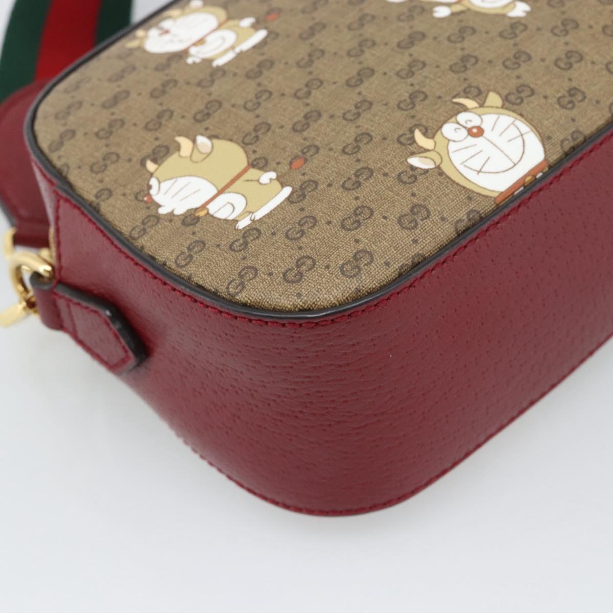 GUCCI Micro GG Supreme Doraemon Collaboration Bag PVC Beige 574886 Auth 193906SAM