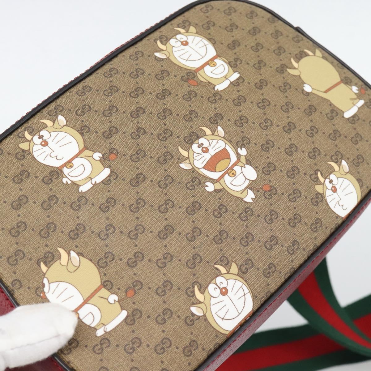 GUCCI Micro GG Supreme Doraemon Collaboration Bag PVC Beige 574886 Auth 193906SAM