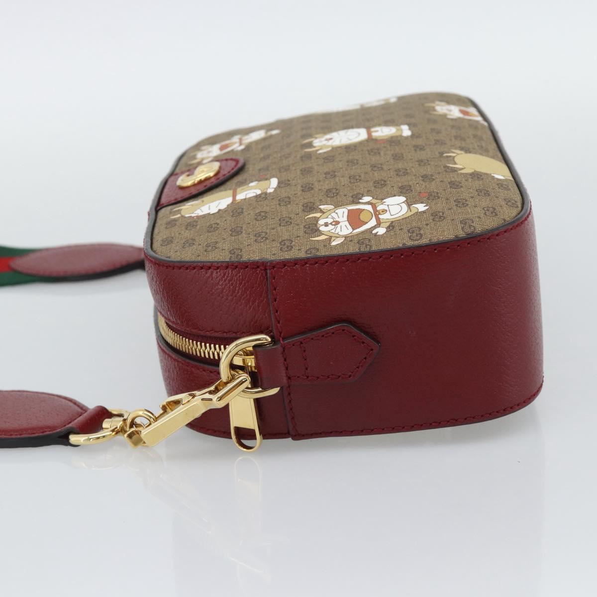 GUCCI Micro GG Supreme Doraemon Collaboration Bag PVC Beige 574886 Auth 193906SAM