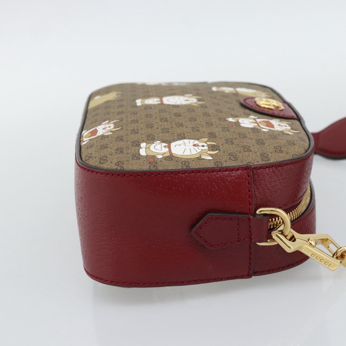 GUCCI Micro GG Supreme Doraemon Collaboration Bag PVC Beige 574886 Auth 193906SAM