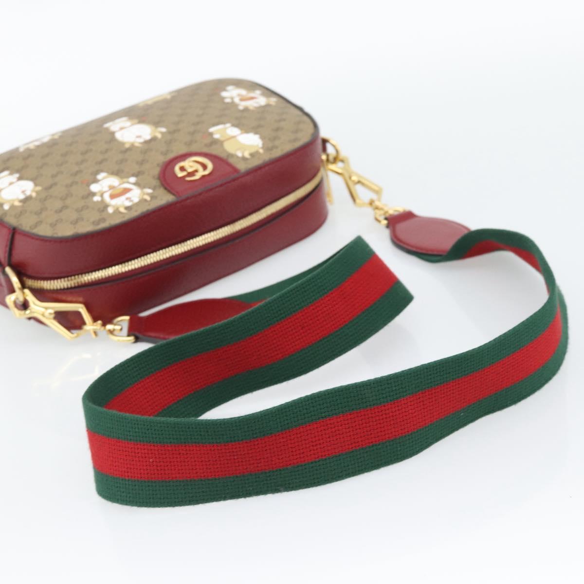 GUCCI Micro GG Supreme Doraemon Collaboration Bag PVC Beige 574886 Auth 193906SAM