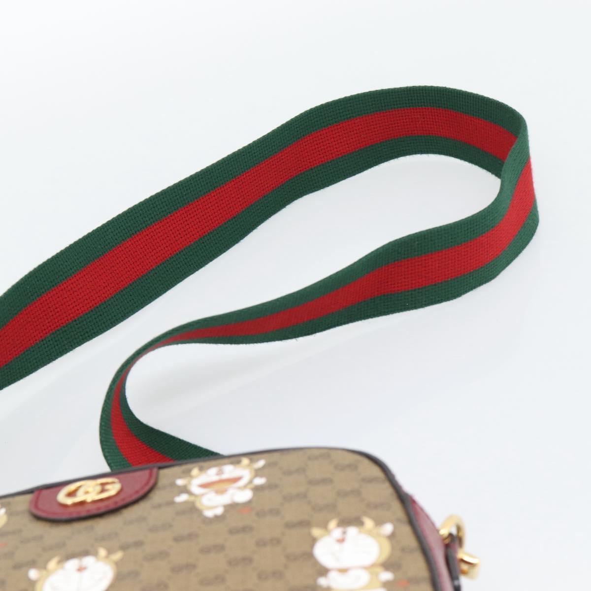 GUCCI Micro GG Supreme Doraemon Collaboration Bag PVC Beige 574886 Auth 193906SAM