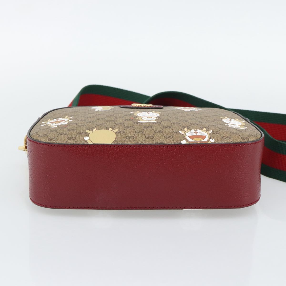 GUCCI Micro GG Supreme Doraemon Collaboration Bag PVC Beige 574886 Auth 193906SAM