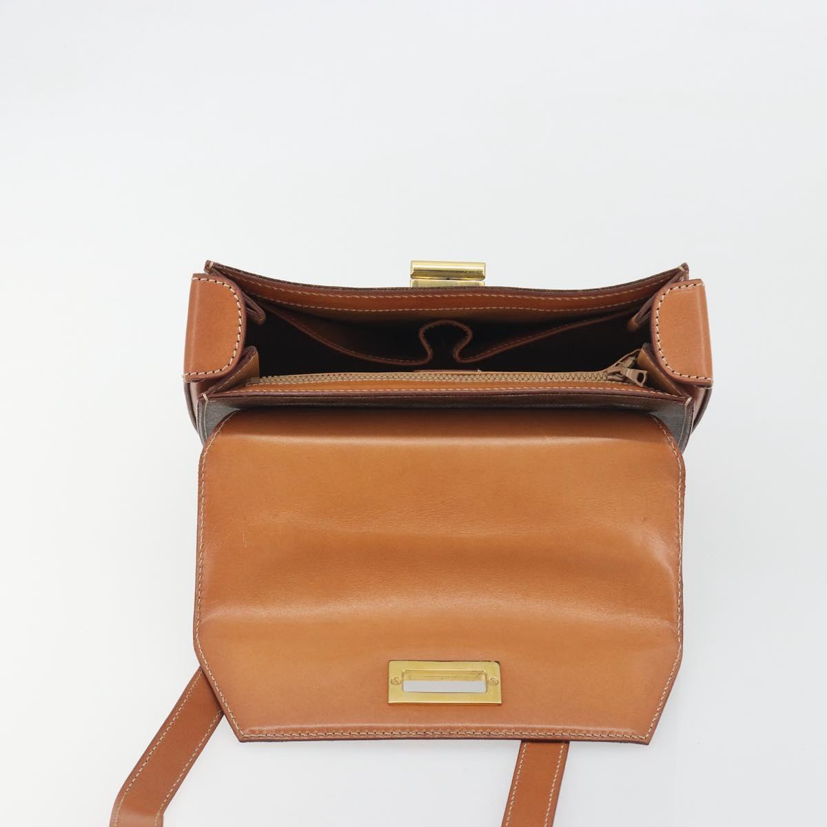 CELINE Macadam Canvas Hand Bag PVC Leather 2way Brown Gold Auth 193909A
