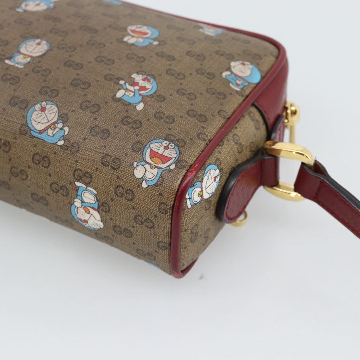 GUCCI Micro GG Supreme Doraemon Collaboration PVC Beige Gold 647784 Auth 193911M