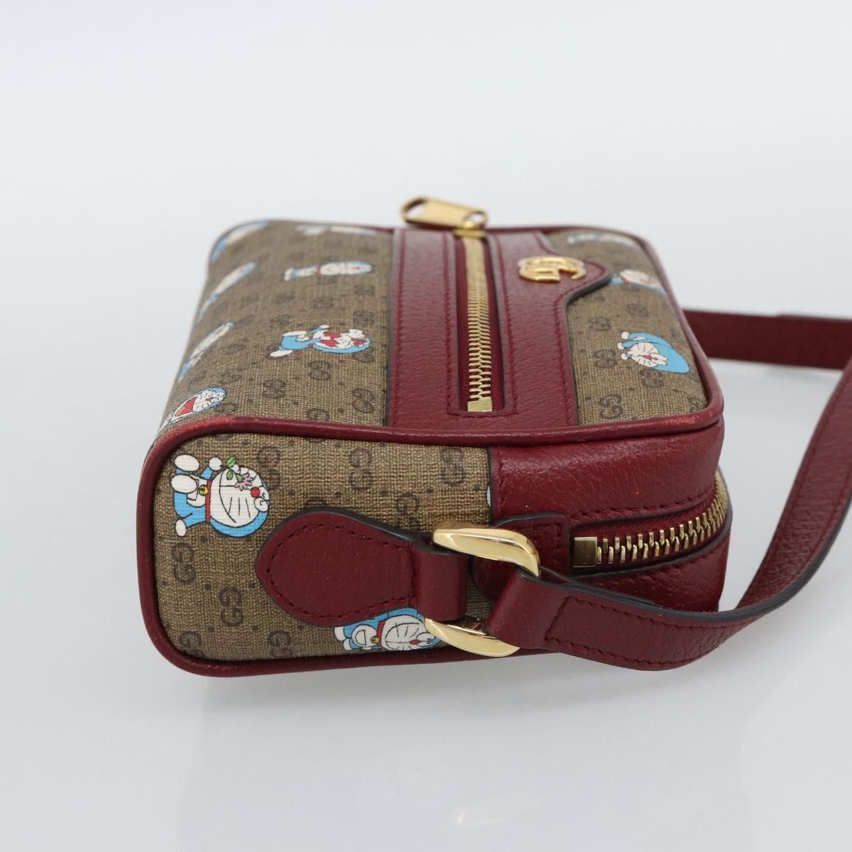 GUCCI Micro GG Supreme Doraemon Collaboration PVC Beige Gold 647784 Auth 193911M