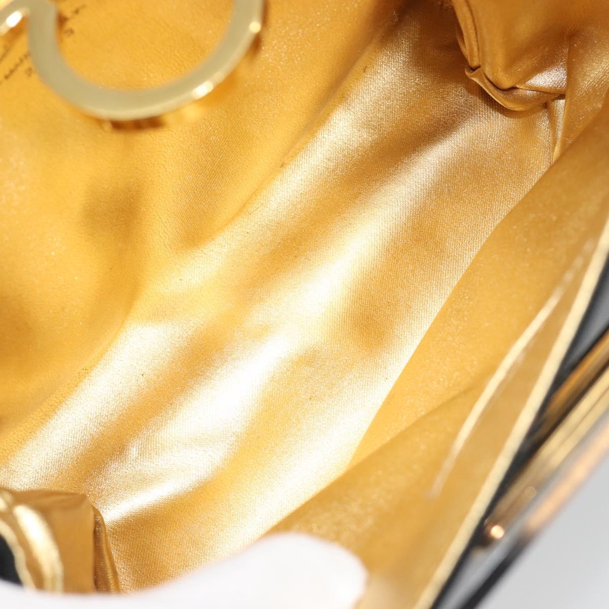 Salvatore Ferragamo Gancini Chain Shoulder Bag plastic Clear Gold Auth 193918A