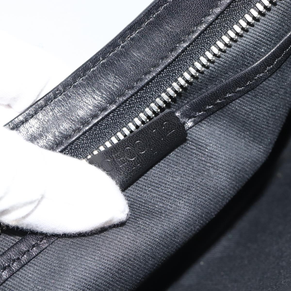 CELINE C Macadam Canvas Shoulder Bag Black Silver Auth 193919A