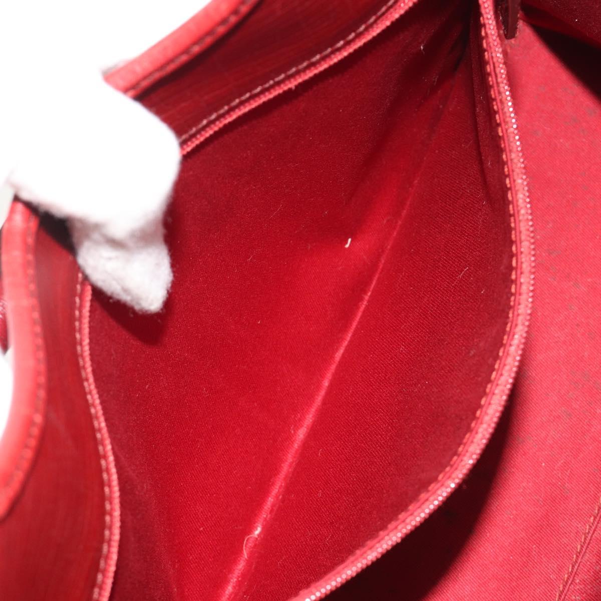 GUCCI GG Canvas Jackie Hand Bag Red Silver 01719 Auth 193924A