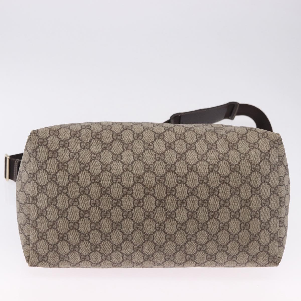 GUCCI GG Supreme Shoulder Bag PVC Beige Gold 201767 Auth 193950