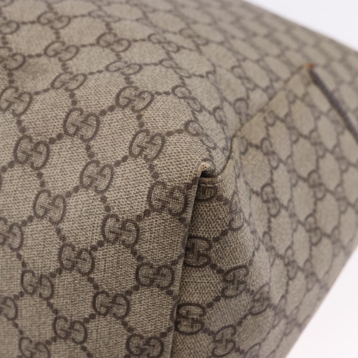 GUCCI GG Supreme Shoulder Bag PVC Beige Gold 201767 Auth 193950