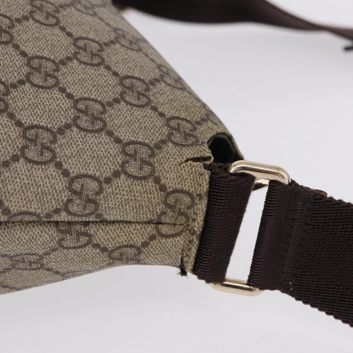 GUCCI GG Supreme Shoulder Bag PVC Beige Gold 201767 Auth 193950
