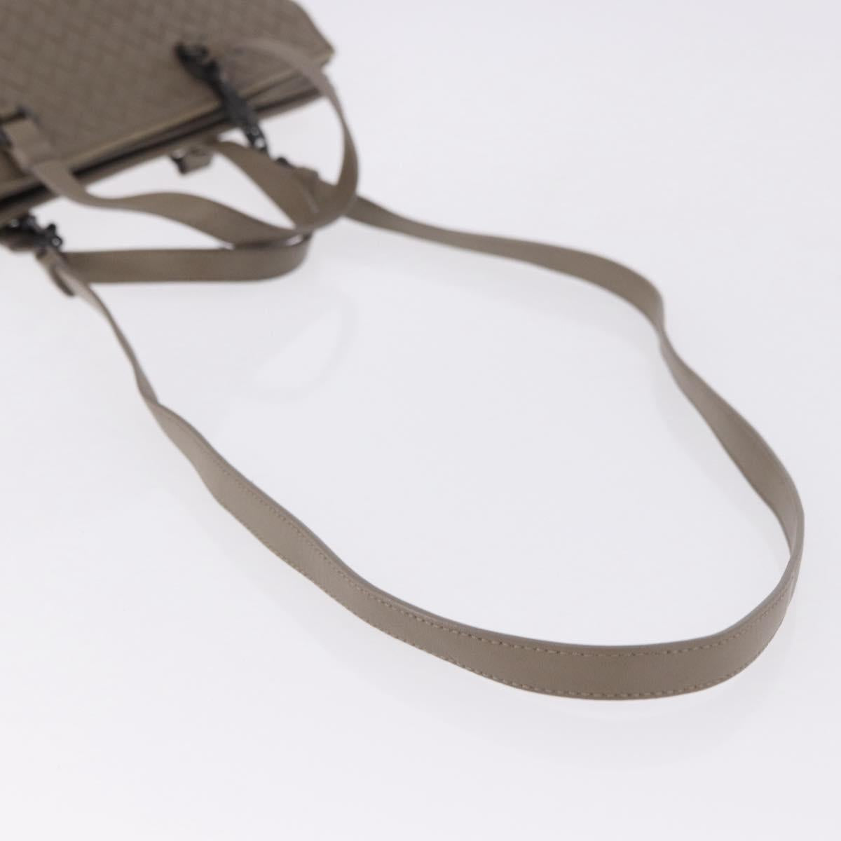 BOTTEGA VENETA INTRECCIATO Hand Bag Leather 2way Gray Auth 193957