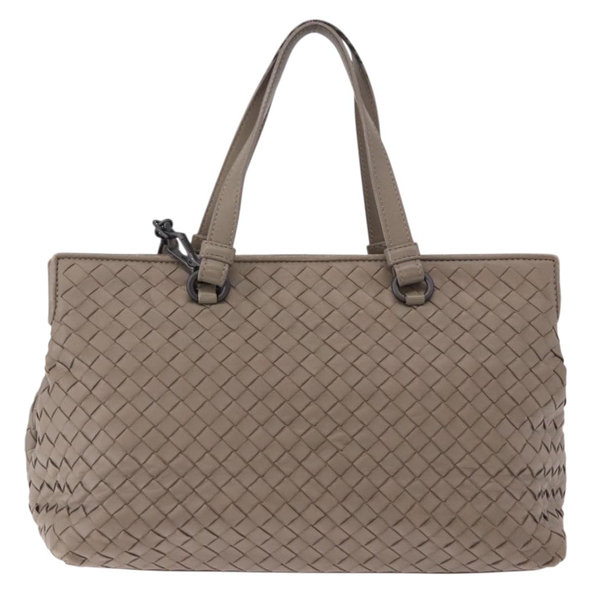 BOTTEGA VENETA INTRECCIATO Hand Bag Leather 2way Gray Auth 193957