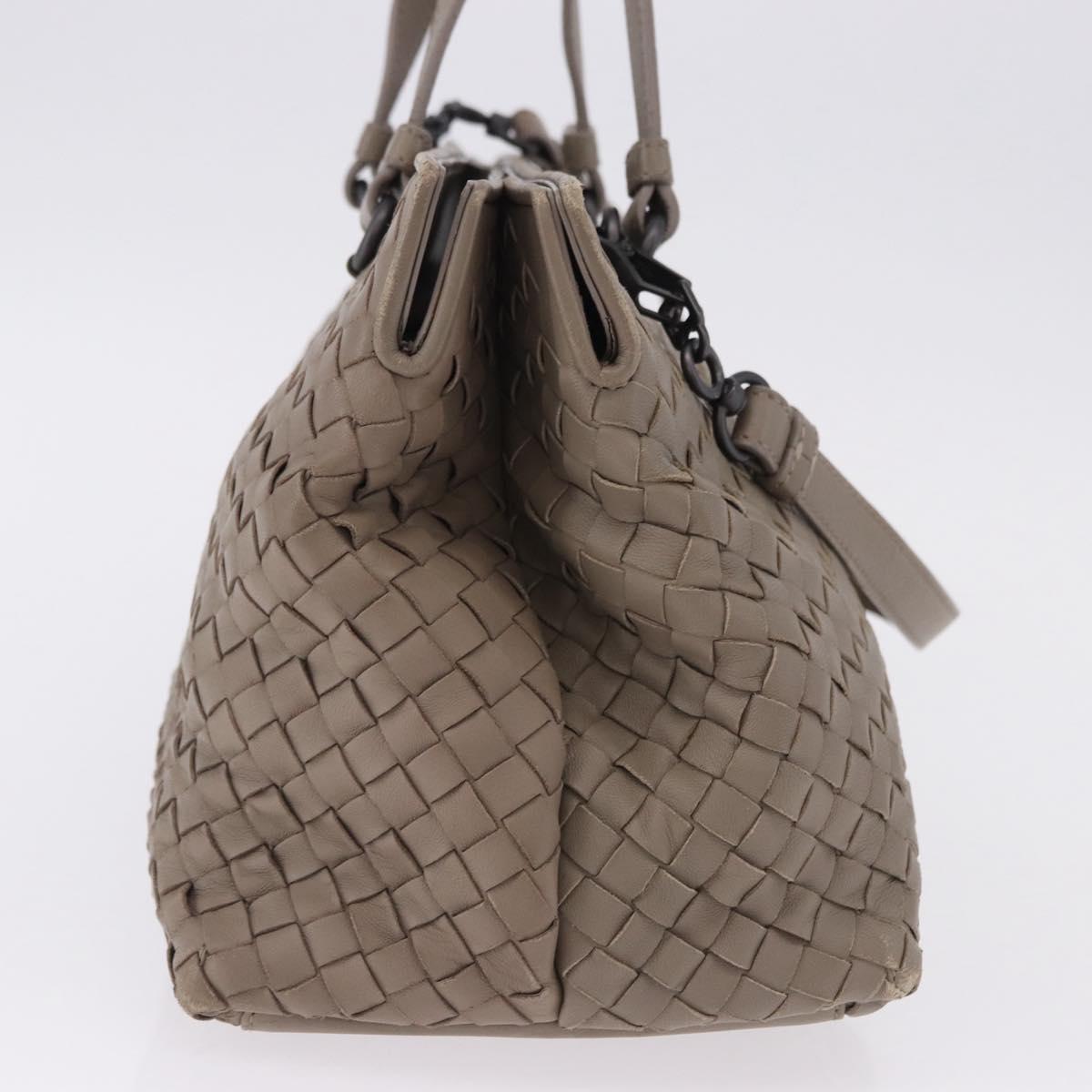 BOTTEGA VENETA INTRECCIATO Hand Bag Leather 2way Gray Auth 193957