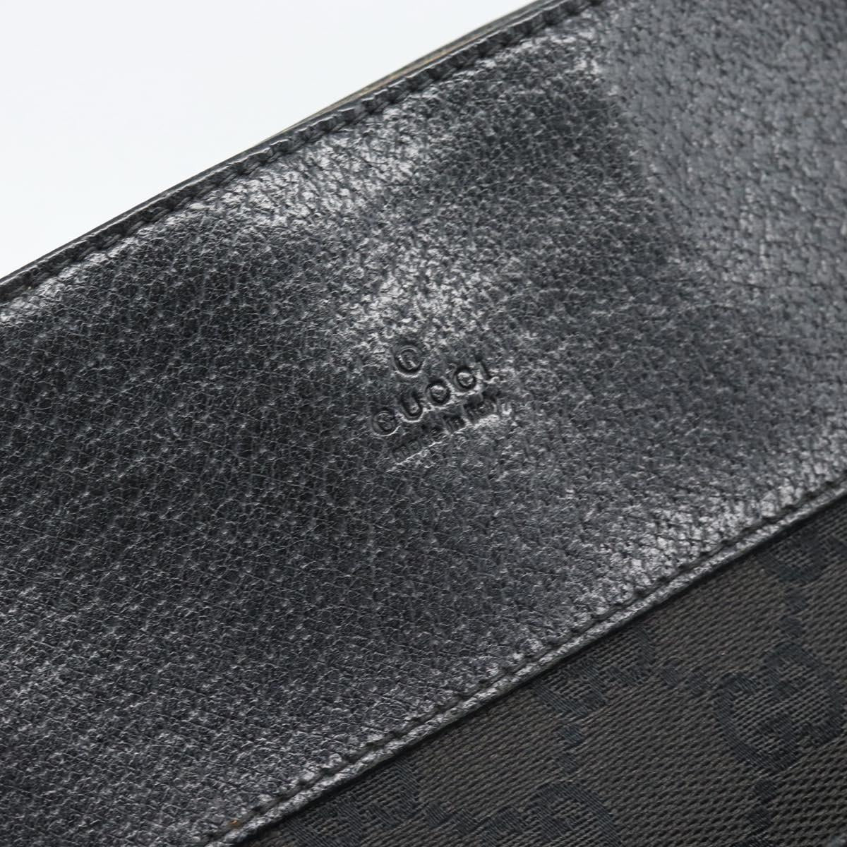 GUCCI GG Canvas Shoulder Bag Black Silver 27639 Auth 193967