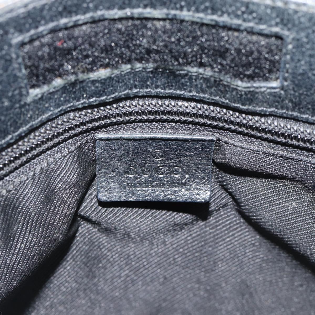 GUCCI GG Canvas Shoulder Bag Black Silver 27639 Auth 193967