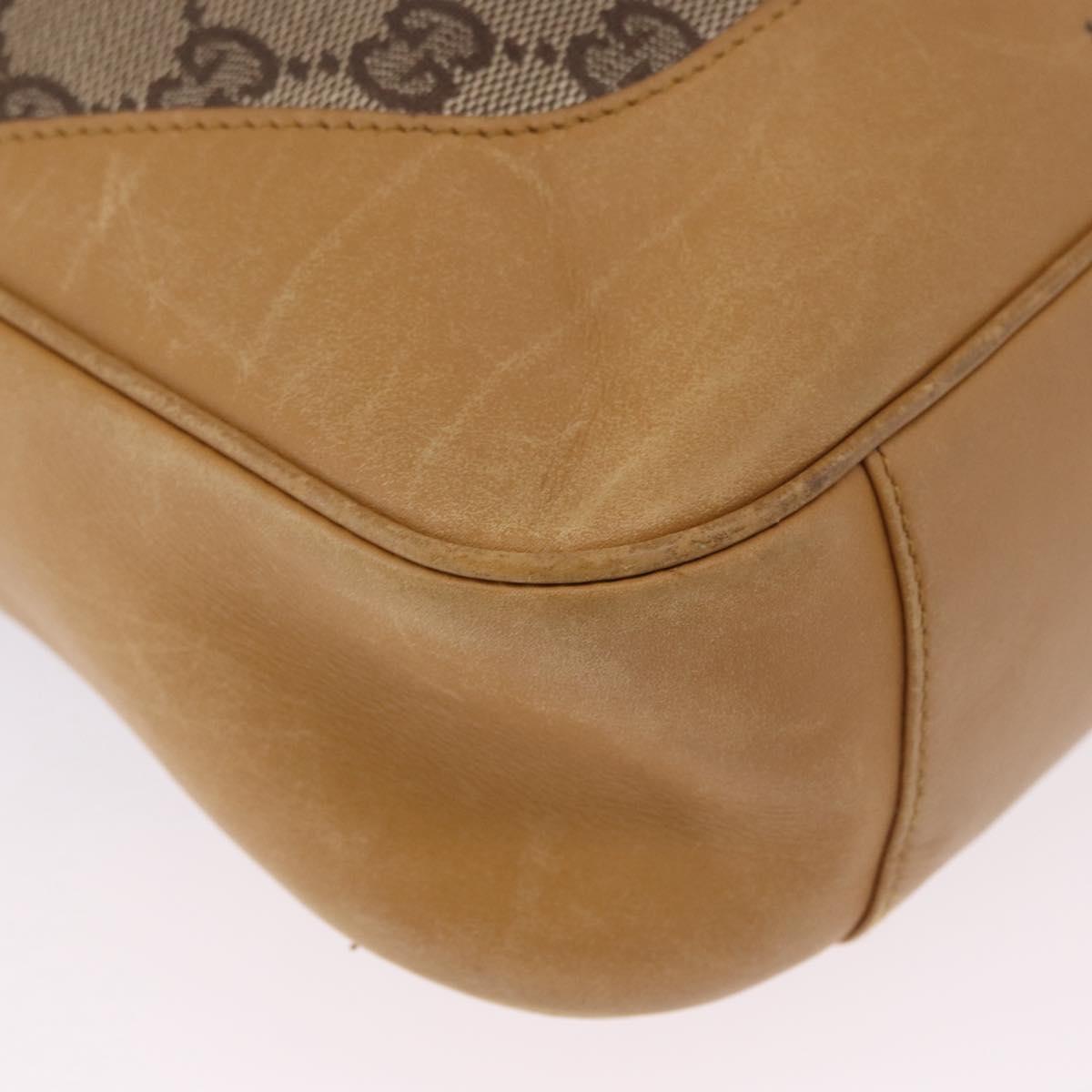 GUCCI GG Canvas Bamboo Sherry Line Bag 2way Beige Gold 001 4058 Auth 193968