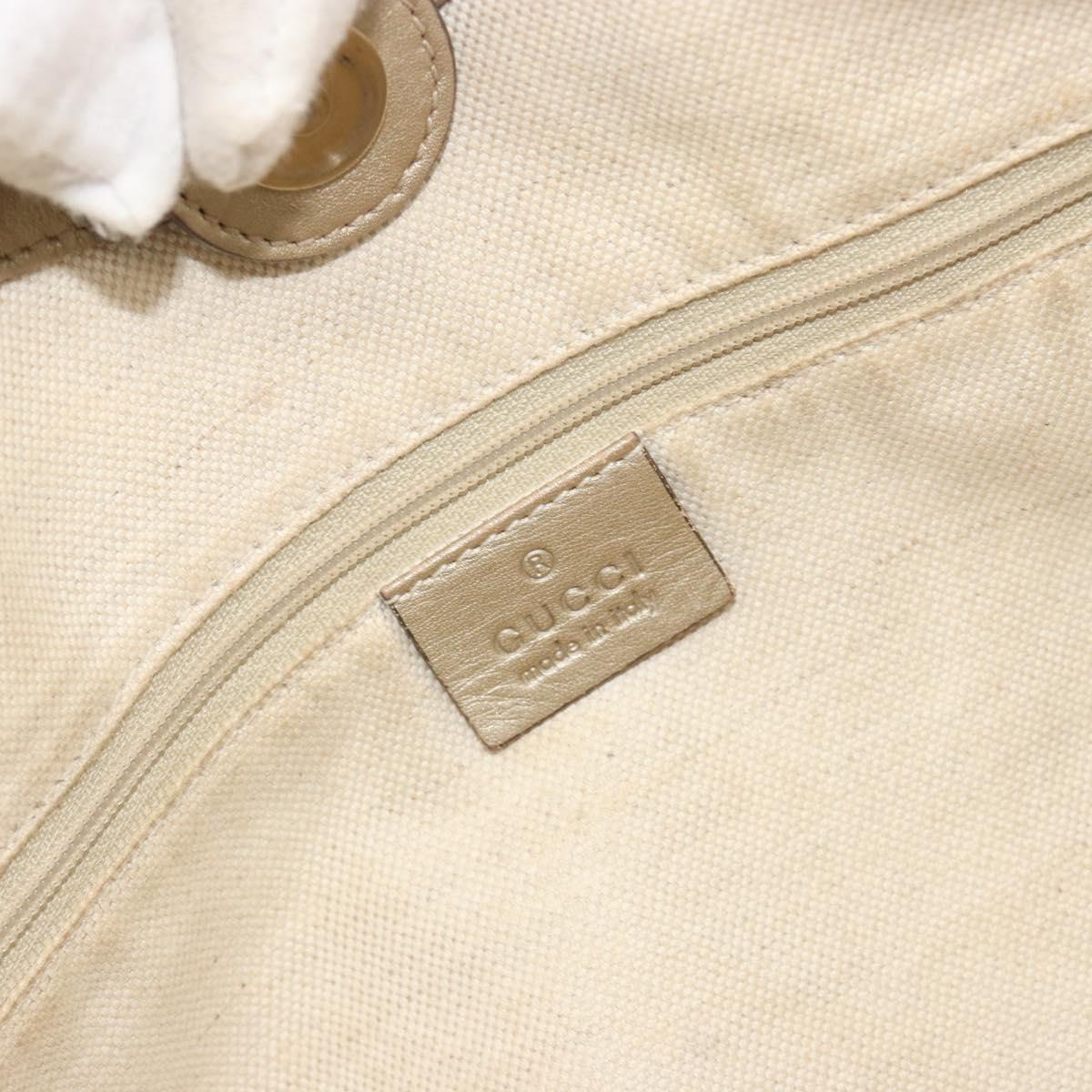 GUCCI GG Canvas Sukey Tote Bag Beige Gold 211944 Auth 193972A