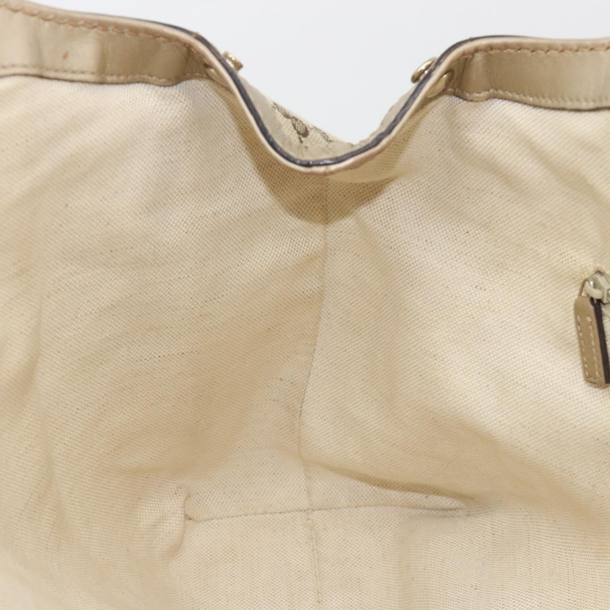 GUCCI GG Canvas Sukey Tote Bag Beige Gold 211944 Auth 193972A