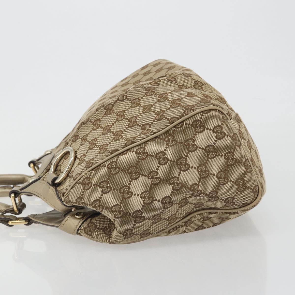GUCCI GG Canvas Sukey Tote Bag Beige Gold 211944 Auth 193972A