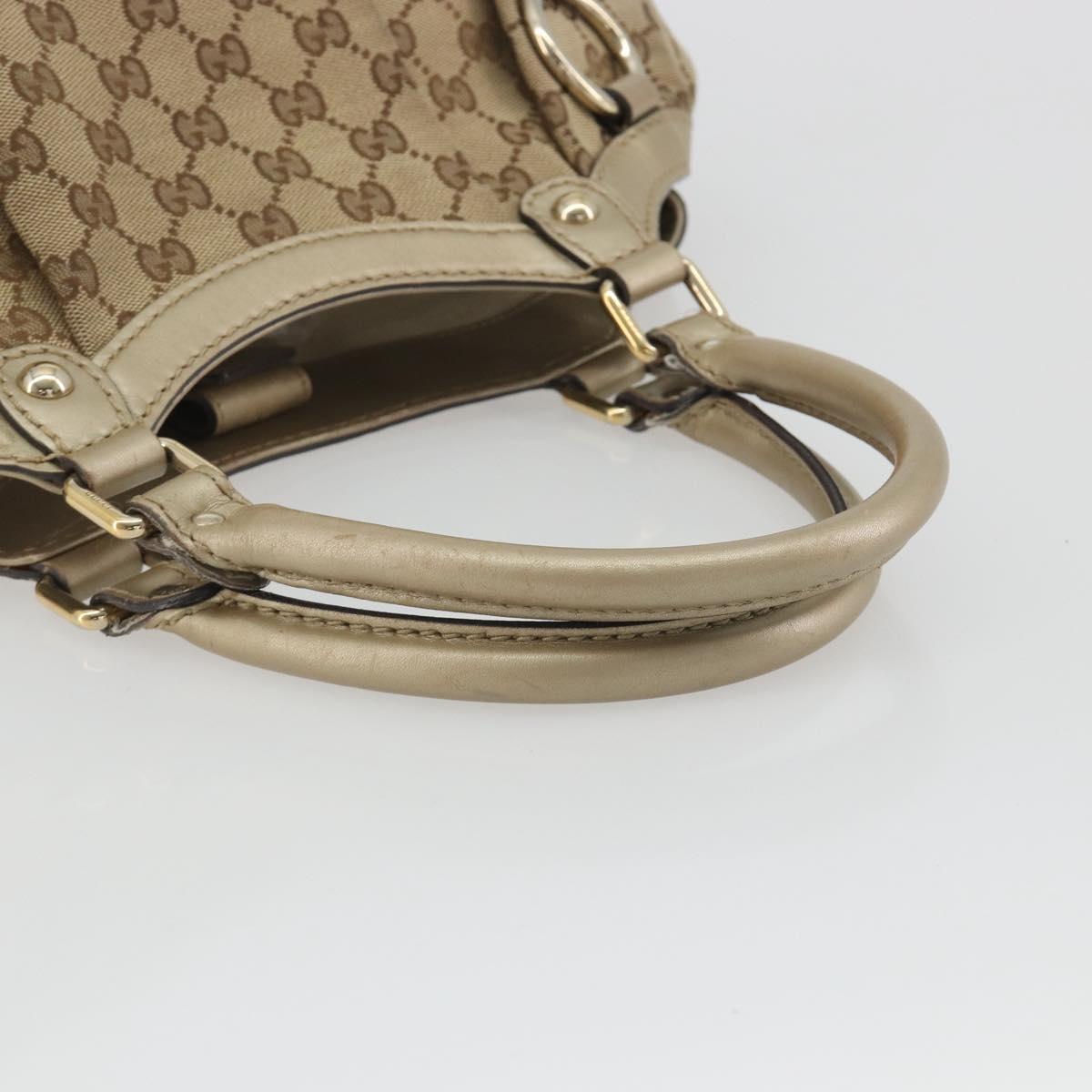 GUCCI GG Canvas Sukey Tote Bag Beige Gold 211944 Auth 193972A