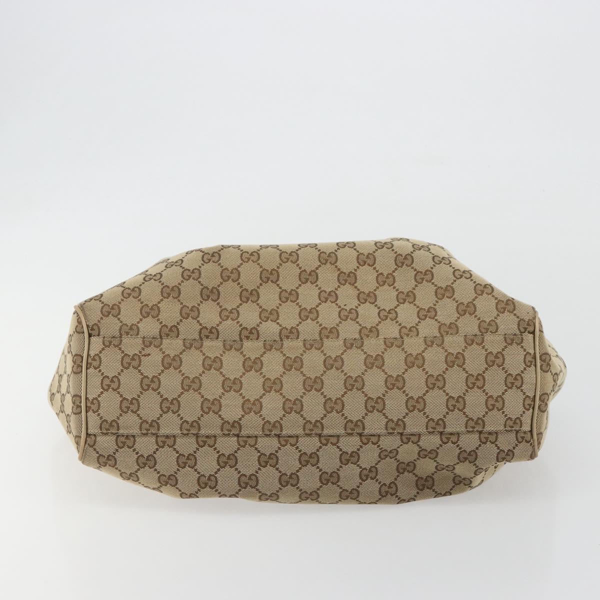 GUCCI GG Canvas Sukey Tote Bag Beige Gold 211944 Auth 193972A