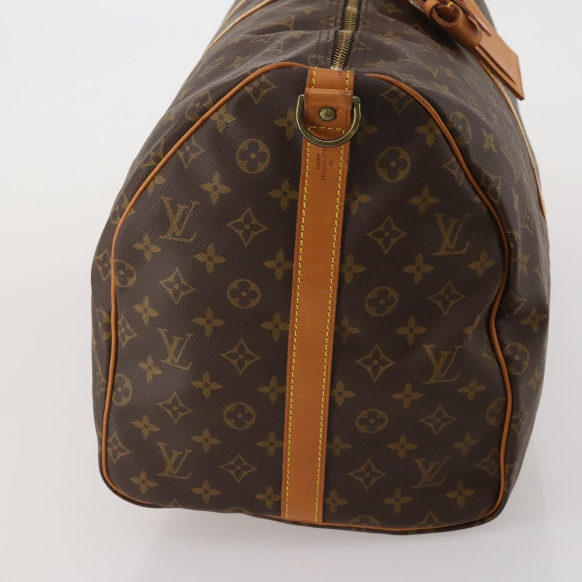 LOUIS VUITTON Monogram Keepall Bandouliere 55 Boston Bag M41414 LV Auth 193973