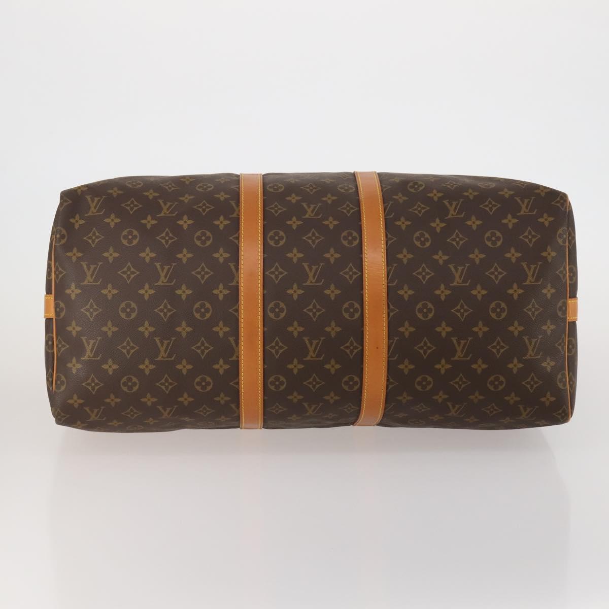 LOUIS VUITTON Monogram Keepall Bandouliere 55 Boston Bag M41414 LV Auth 193973