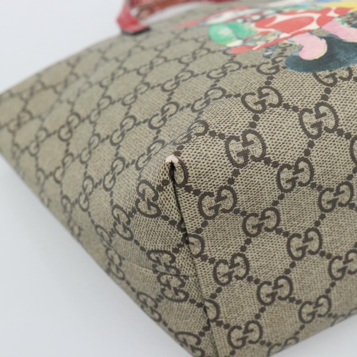 GUCCI GG Supreme Children's Hand Bag PVC Beige Silver 410812 Auth 193974